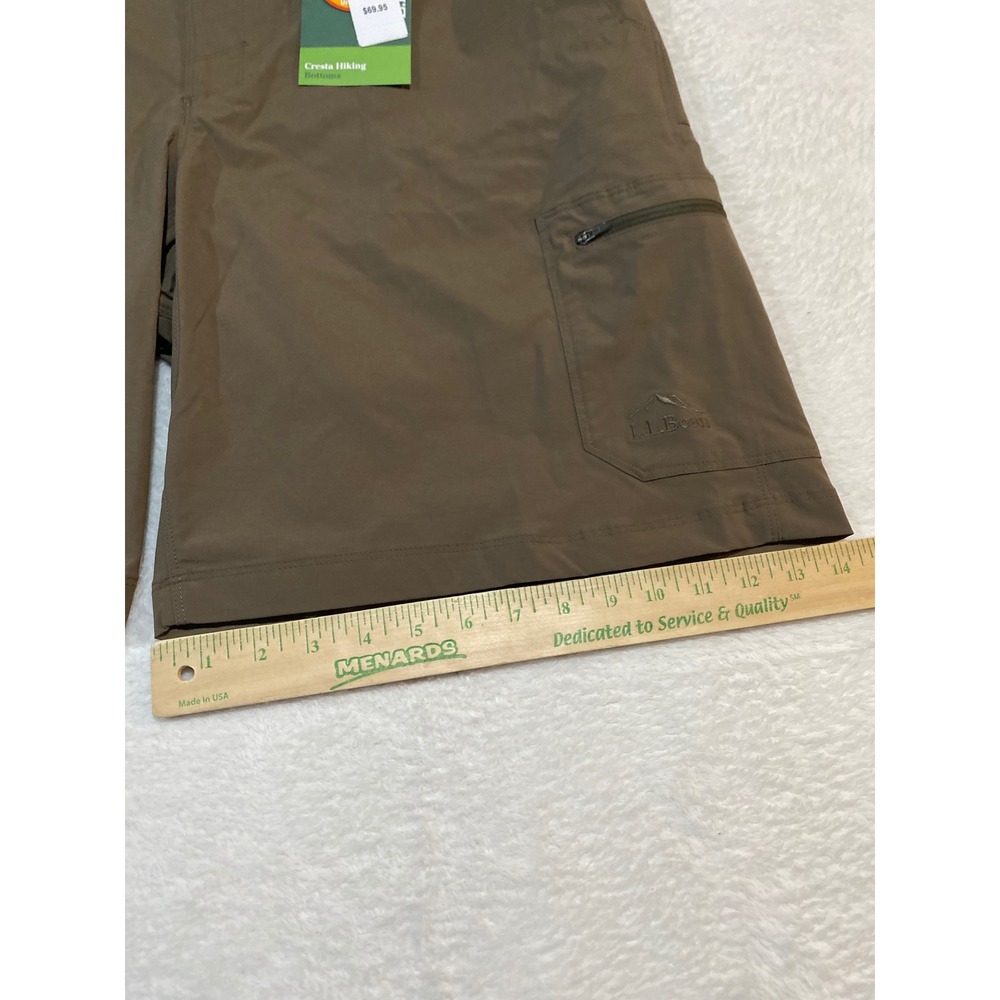LL Bean Cresta Hiking Shorts Mens 42W Dark Cinder Brown UPF 50+ Nylon 506424 NWT - Picture 2 of 9